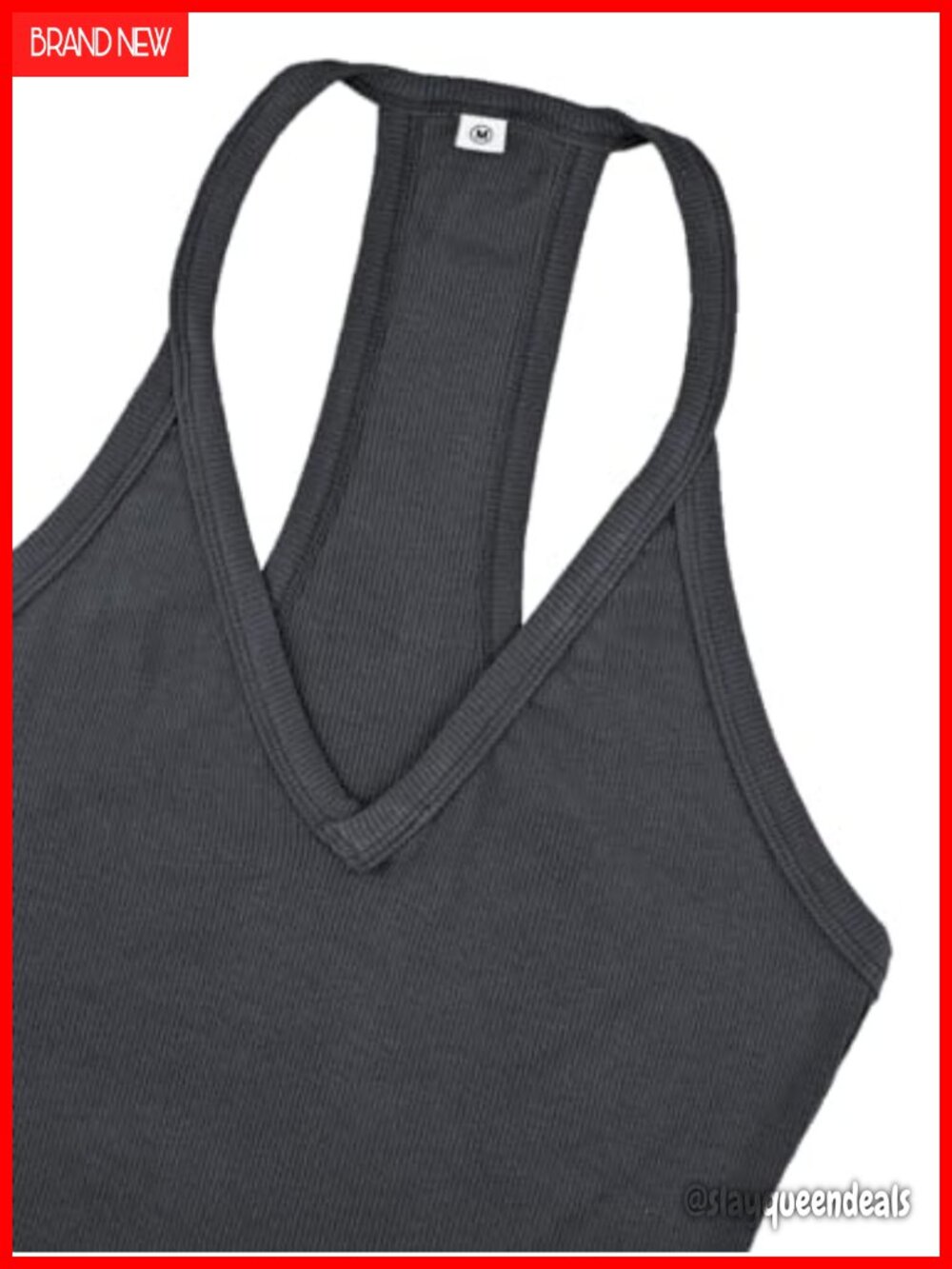 3 Pack Workout Tops Racerback Basic Tank V Neck Slim Fit Ribbed Sleeveless - Picture 2 of 3